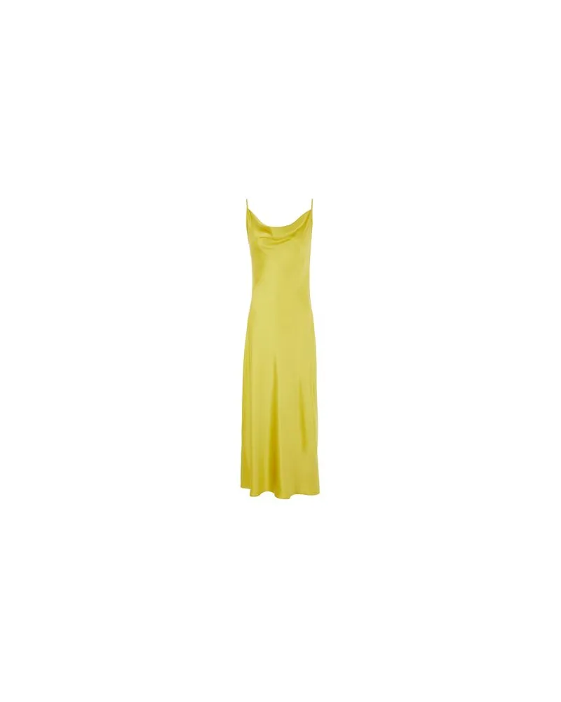 8 by Yoox SILK COWL-NECK MIDI DRESS - KLEIDER - Maxi-Kleiderauf YOOX.COM Limettengrün