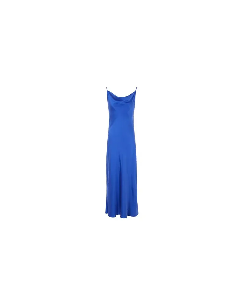 8 by Yoox SILK COWL-NECK MIDI DRESS - KLEIDER - Maxi-Kleiderauf YOOX.COM Blau