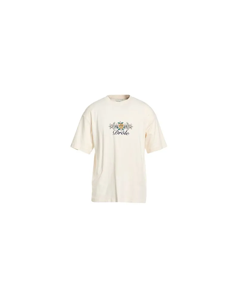 Drôle de Monsieur TOPS - T-shirtsauf YOOX.COM Cremeweiß