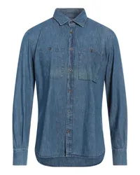 Glanshirt Jeanshemd Blau