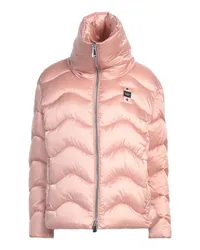 Blauer Pufferjacke & Daunenjacke Rosa