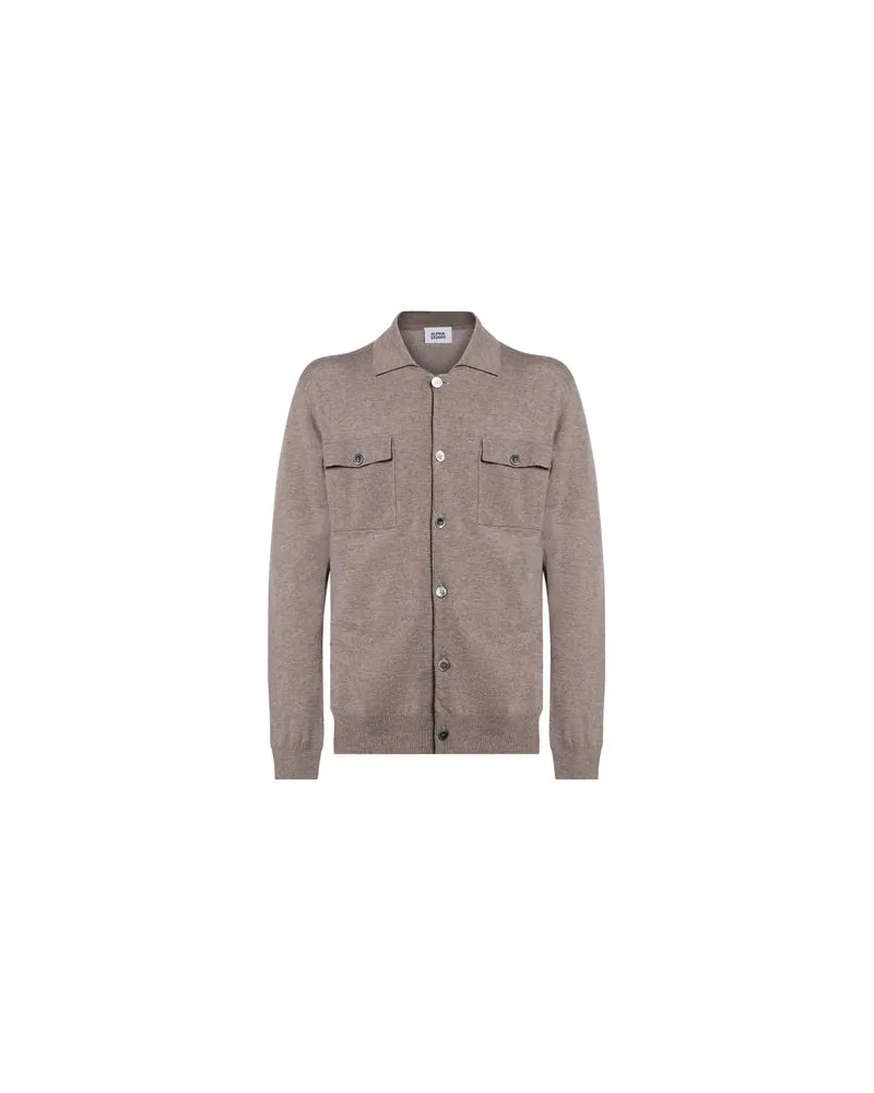 Alpha Studio STRICKWAREN - Strickjackenauf YOOX.COM Khaki