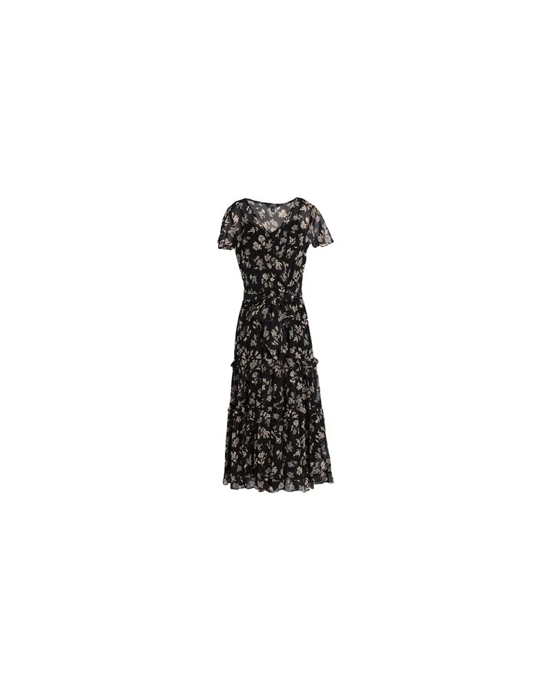 Ralph Lauren FLORAL CRINKLE GEORGETTE SURPLICE DRESS  - KLEIDER - Midi-Kleiderauf YOOX.COM Schwarz