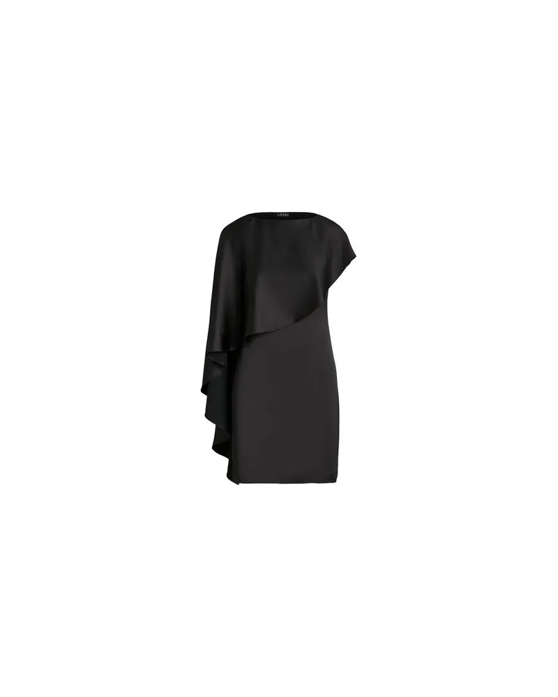Ralph Lauren SATIN CAPE COCKTAIL DRESS   - KLEIDER - Mini-Kleiderauf YOOX.COM Schwarz