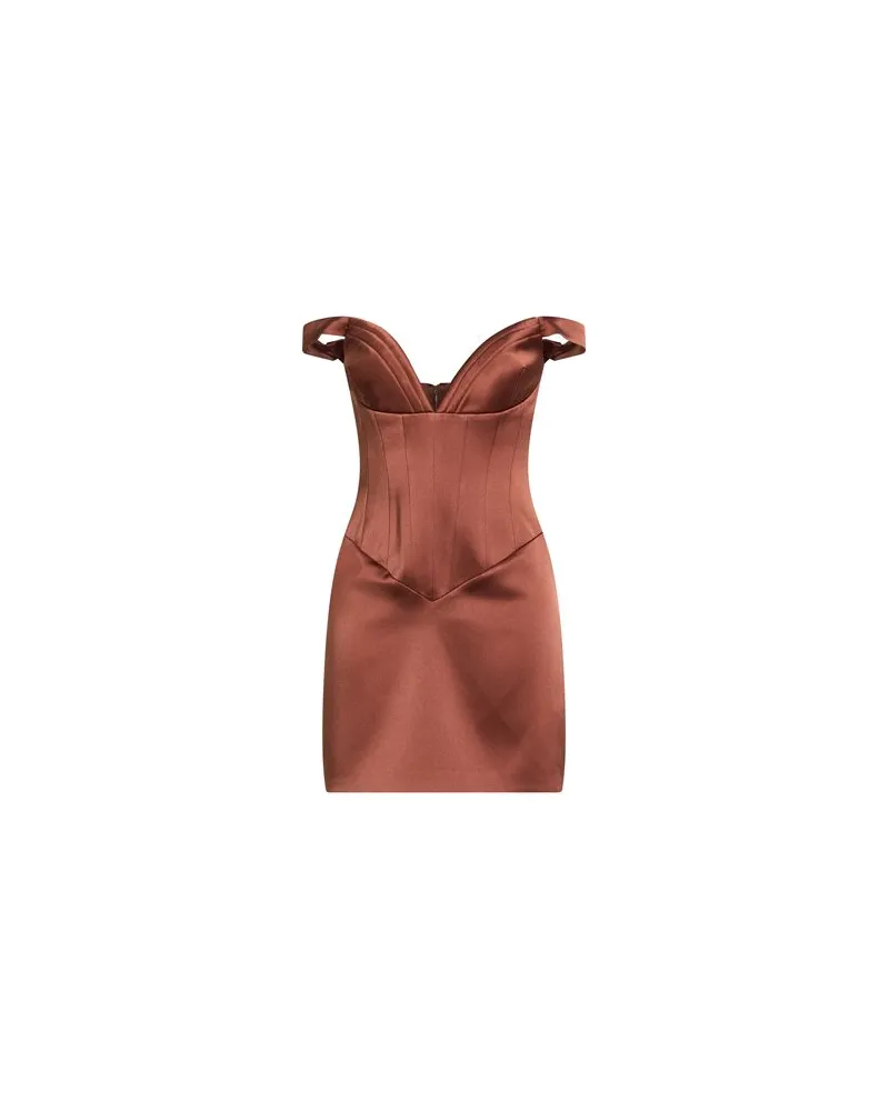 The New Arrivals Ilkyaz Ozel KLEIDER - Mini-Kleiderauf YOOX.COM Braun