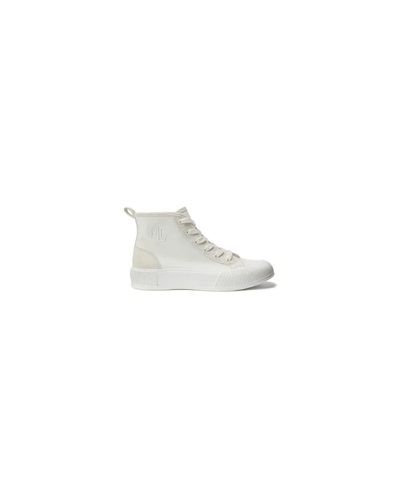 Ralph Lauren DAKOTA CANVAS & SUEDE HIGH-TOP SNEAKER  - SCHUHE - Sneakersauf YOOX.COM Weiß