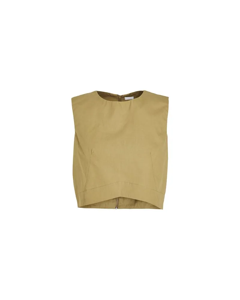 8 by Yoox ORGANIC COTTON SLEEVELESS CROP TOP  - TOPS - Topsauf YOOX.COM Militärgrün