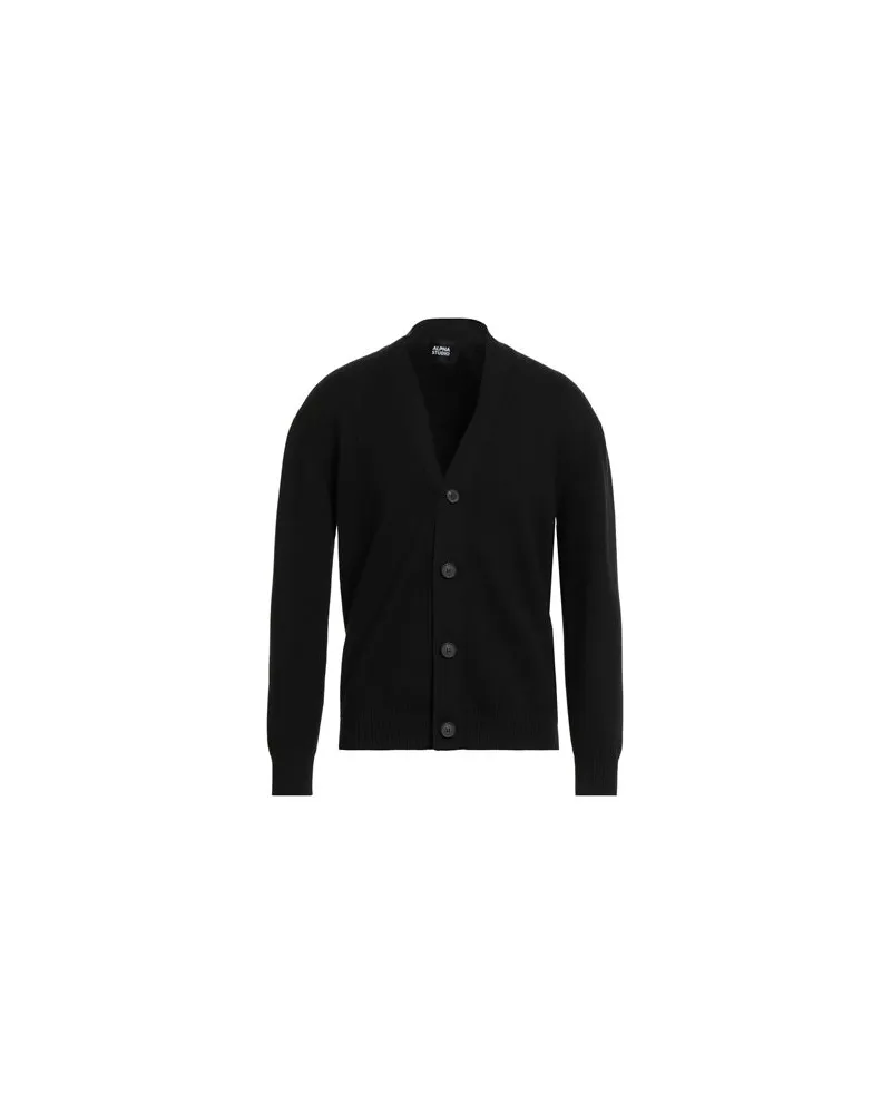 Alpha Studio STRICKWAREN - Strickjackenauf YOOX.COM Schwarz