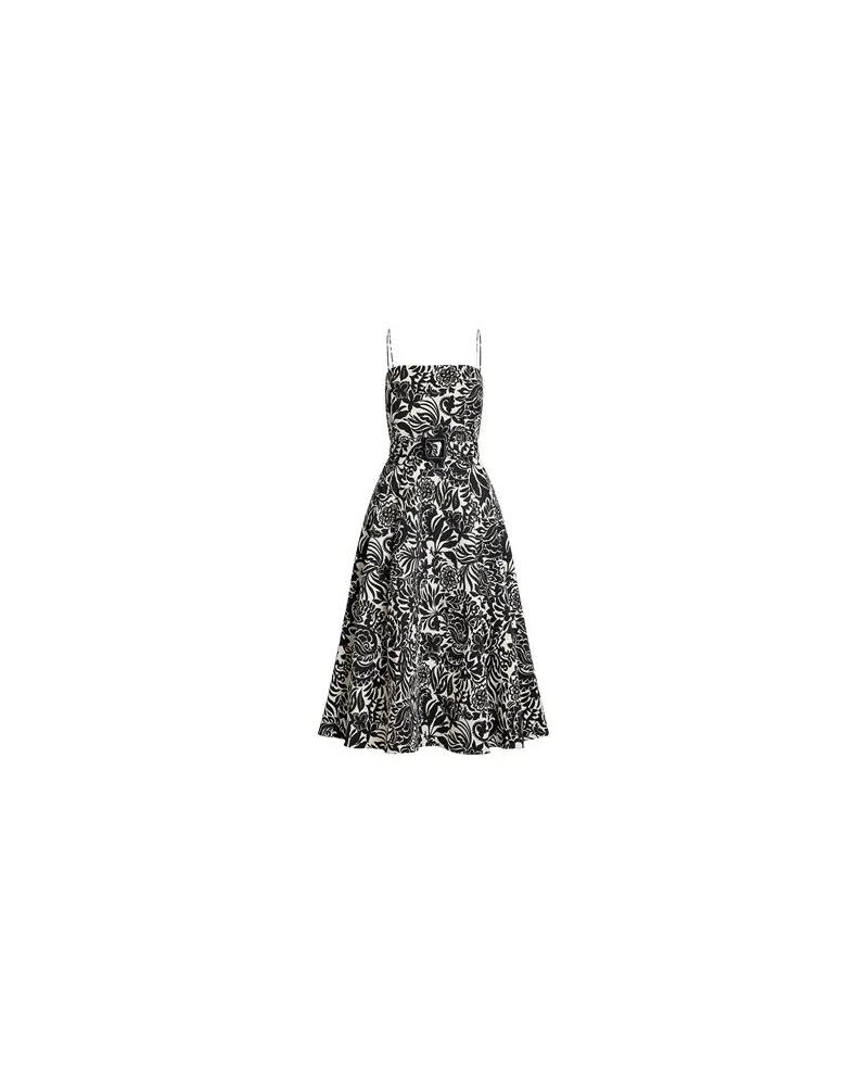 Ralph Lauren FLORAL BELTED FAILLE COCKTAIL DRESS  - KLEIDER - Midi-Kleiderauf YOOX.COM Schwarz