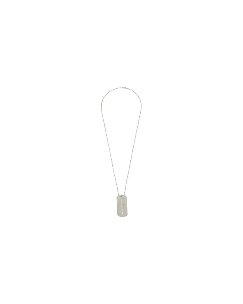 Karl Lagerfeld K/ID PLAQUE TAG NECKLACE  - SCHMUCK und UHREN - Halskettenauf YOOX.COM Silber