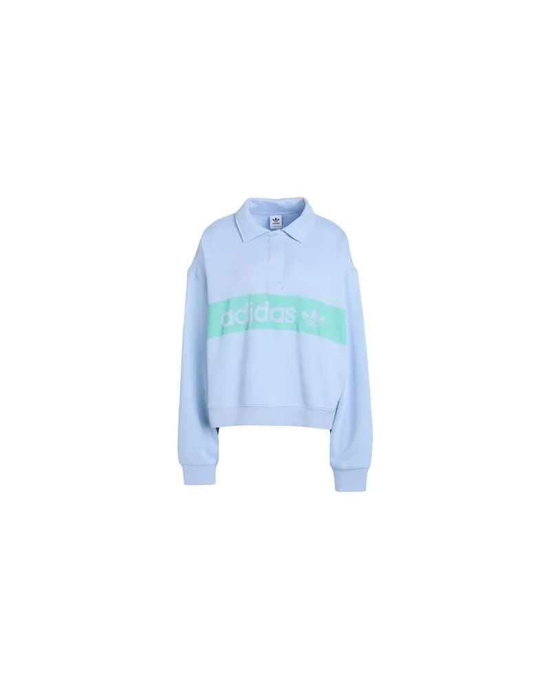 adidas Loose Collar Sweatshirt  - TOPS - Sweatshirtsauf YOOX.COM Hellblau