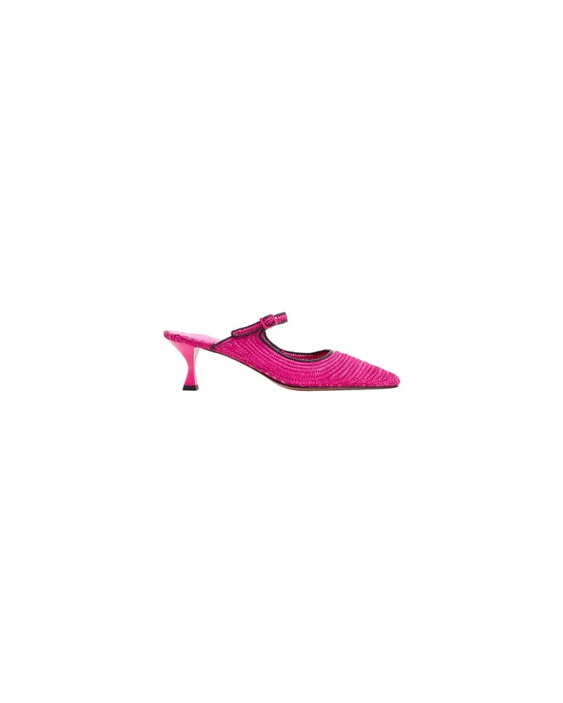8 by Yoox RAFFIA MID-HEEL POINTY MULES  - SCHUHE - Mules & Clogsauf YOOX.COM Fuchsia