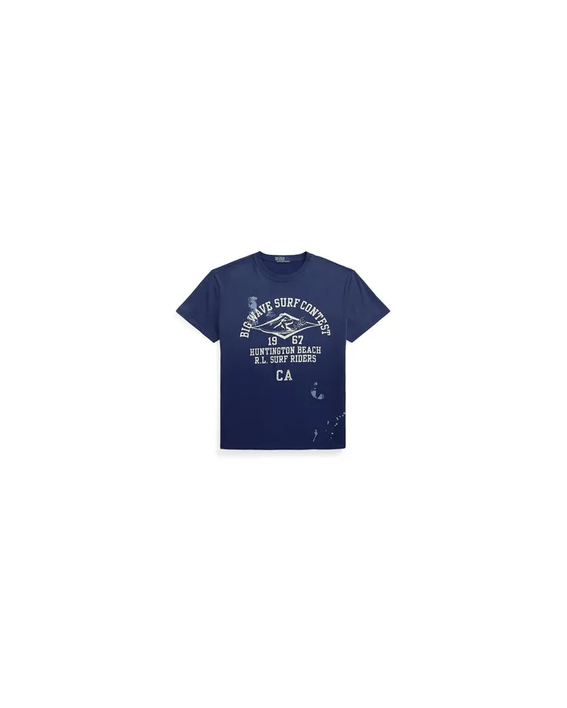Ralph Lauren CLASSIC FIT JERSEY GRAPHIC T-SHIRT  - TOPS - T-shirtsauf YOOX.COM Marineblau
