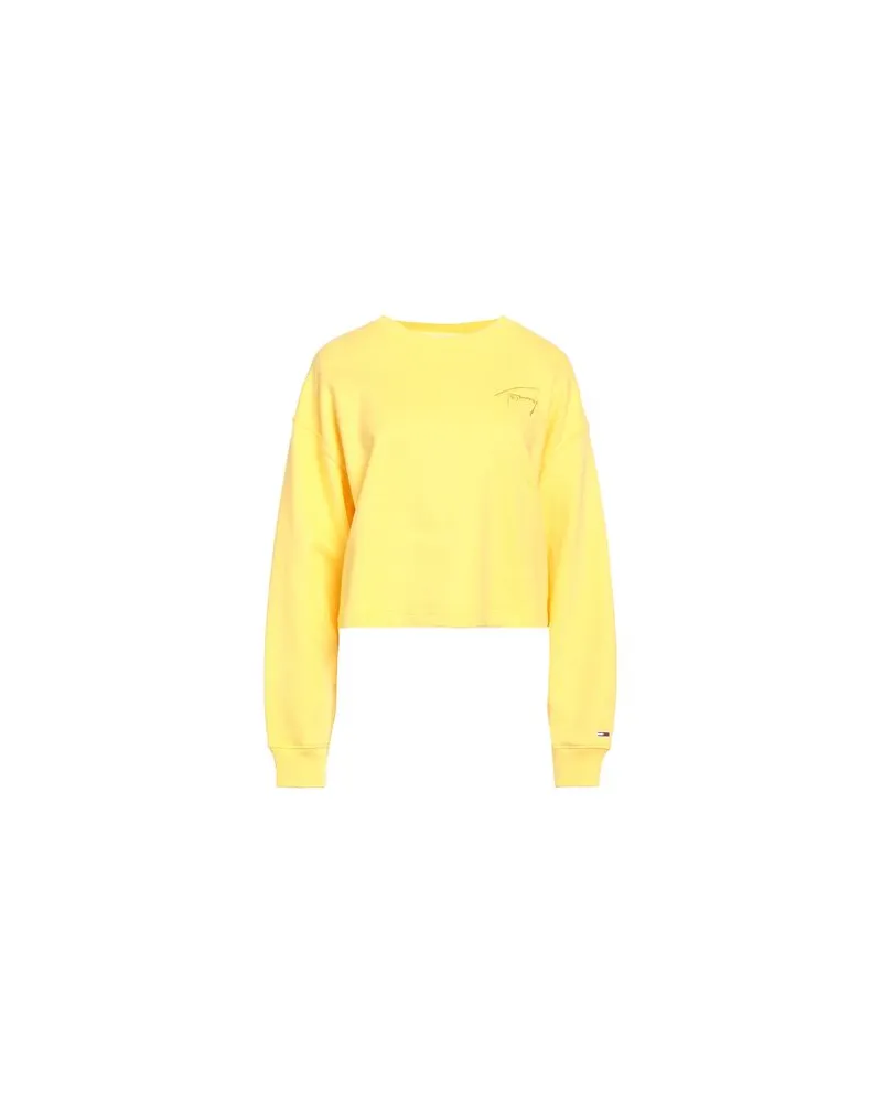 Tommy Hilfiger TJW CROP TOMMY SIGNATURE CREW NECK  - TOPS - Sweatshirtsauf YOOX.COM Gelb
