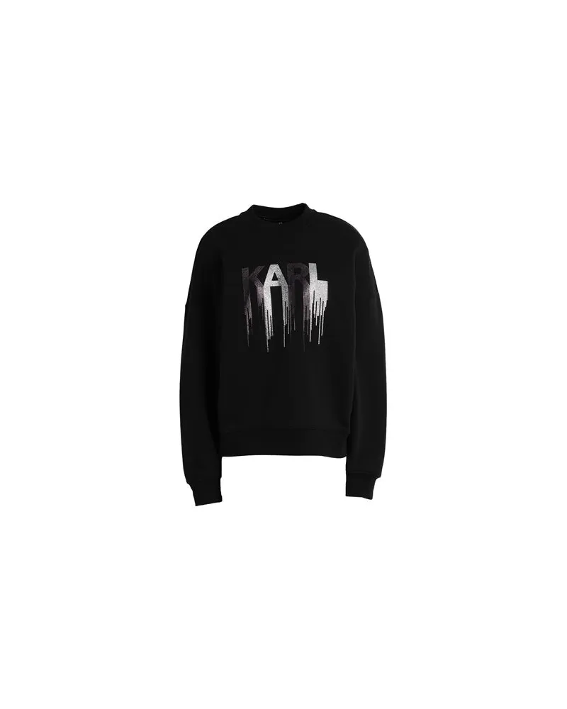 Karl Lagerfeld RHINESTONE SWEATSHIRT  - TOPS - Sweatshirtsauf YOOX.COM Schwarz