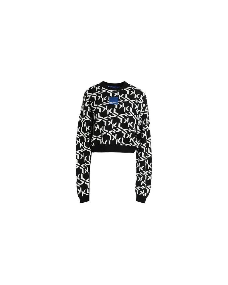 Karl Lagerfeld KLJ MONOGRAM JACQUARD SWEATER  - STRICKWAREN - Pulloverauf YOOX.COM Schwarz