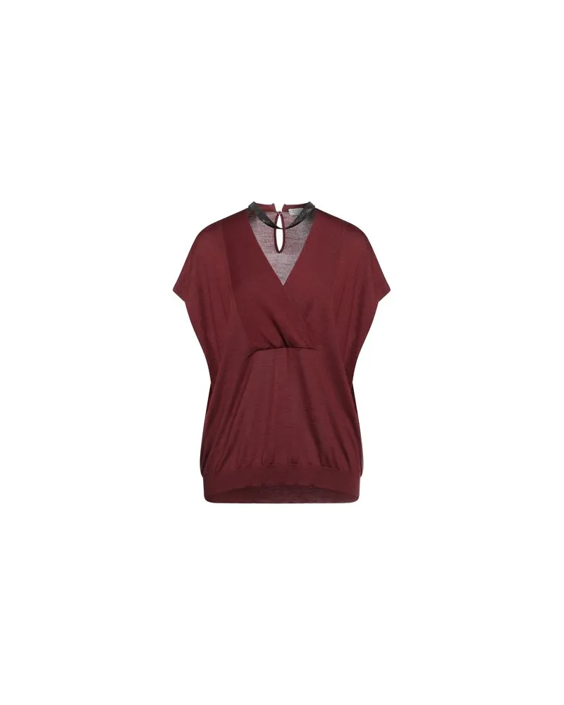 Brunello Cucinelli STRICKWAREN - Pulloverauf YOOX.COM Bordeaux