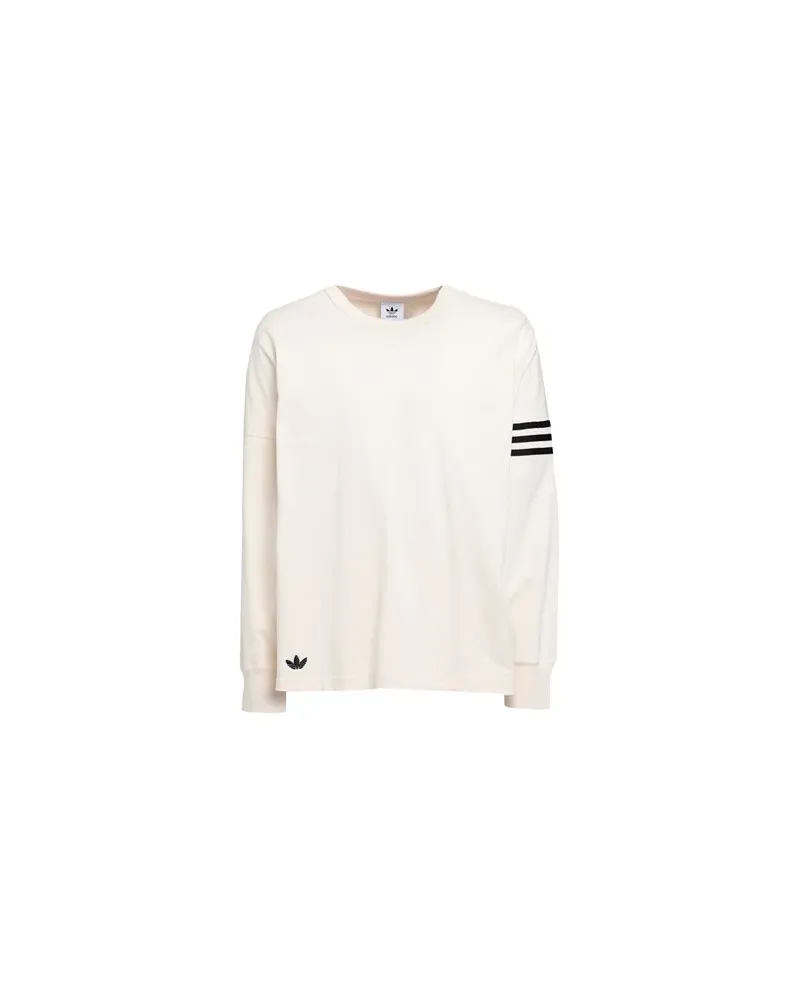 adidas ADICOLOR NEUCLASSICS LONGSLEEVE  - TOPS - T-shirtsauf YOOX.COM Cremeweiß