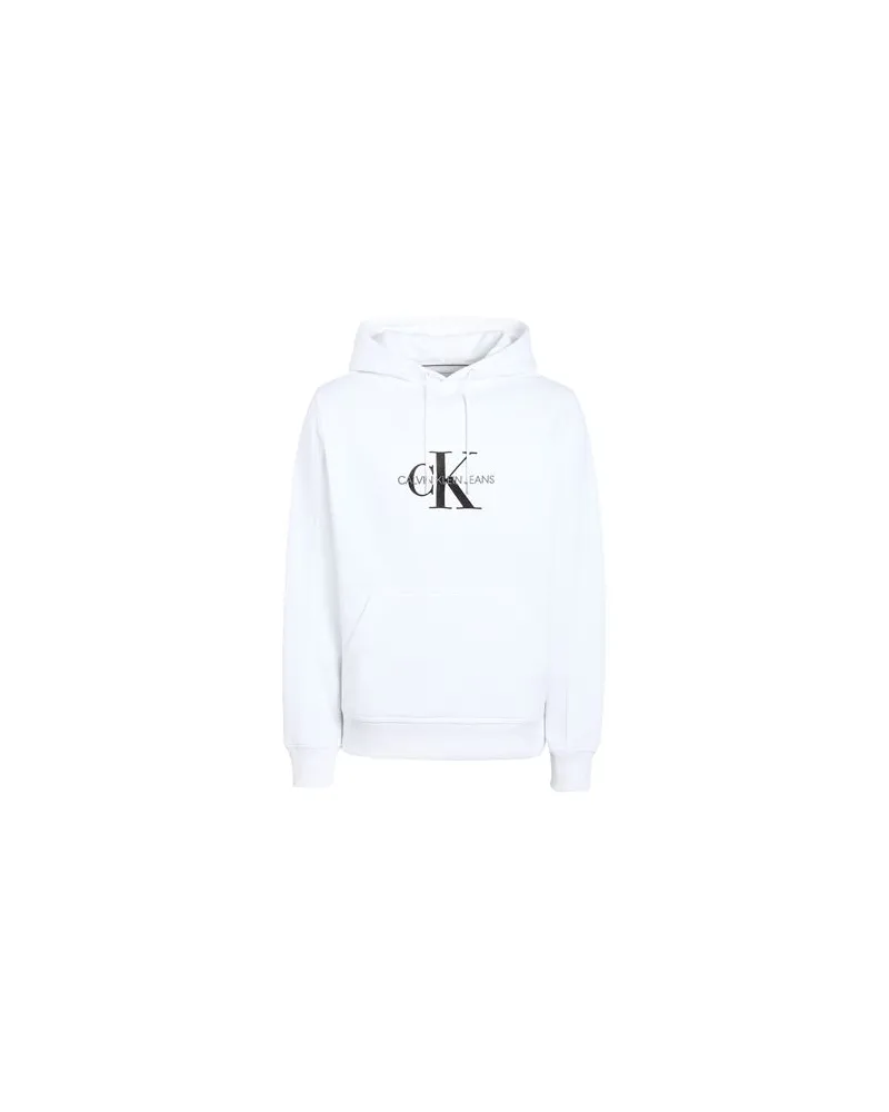 Calvin Klein ARCHIVAL MONOGRAM FLEECE - TOPS - Sweatshirtsauf YOOX.COM Weiß