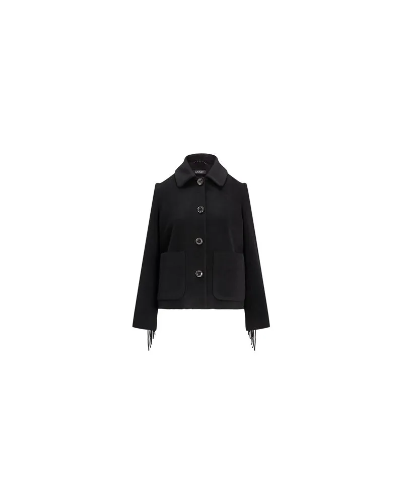 Ralph Lauren FRINGE-TRIM WOOL-BLEND COAT  - JACKEN & MÄNTEL - Mäntelauf YOOX.COM Schwarz