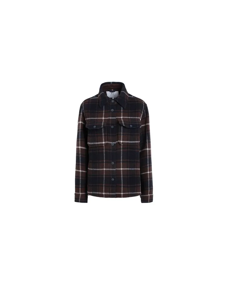 Woolrich SOFT WOOL OVERSHIRT  - TOPS - Hemdenauf YOOX.COM Braun