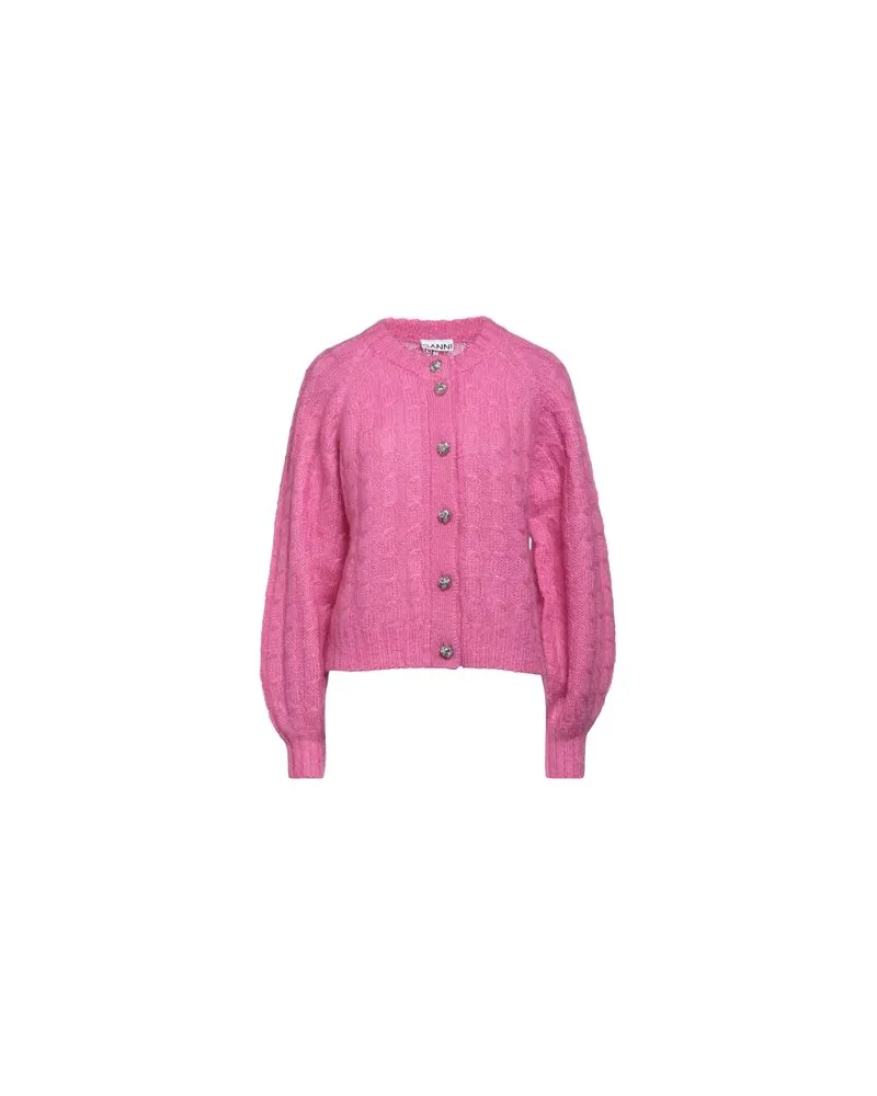 Ganni STRICKWAREN - Strickjackenauf YOOX.COM Fuchsia