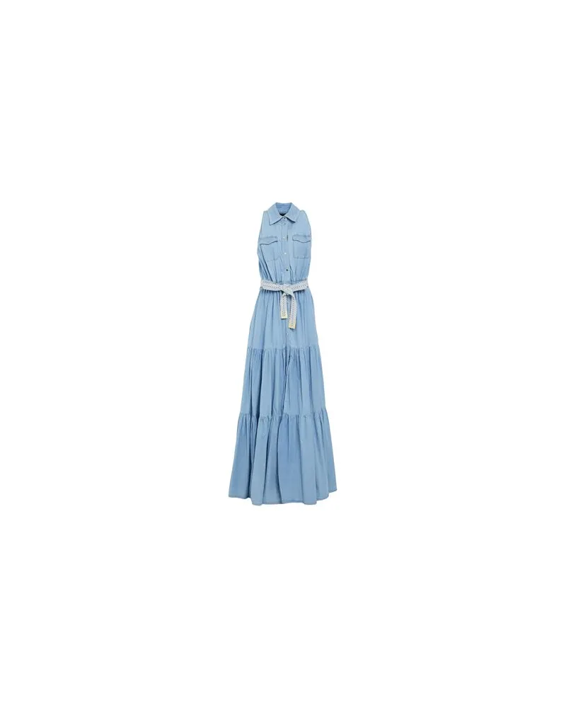 Elisabetta Franchi KLEIDER - Maxi-Kleiderauf YOOX.COM Blau