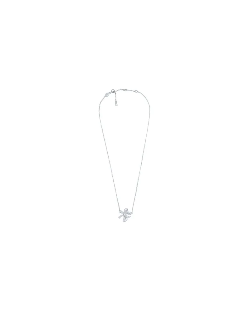 Swarovski Volta necklace, Bow, Small, White, Rhodium plated - SCHMUCK und UHREN - Halskettenauf YOOX.COM Silber