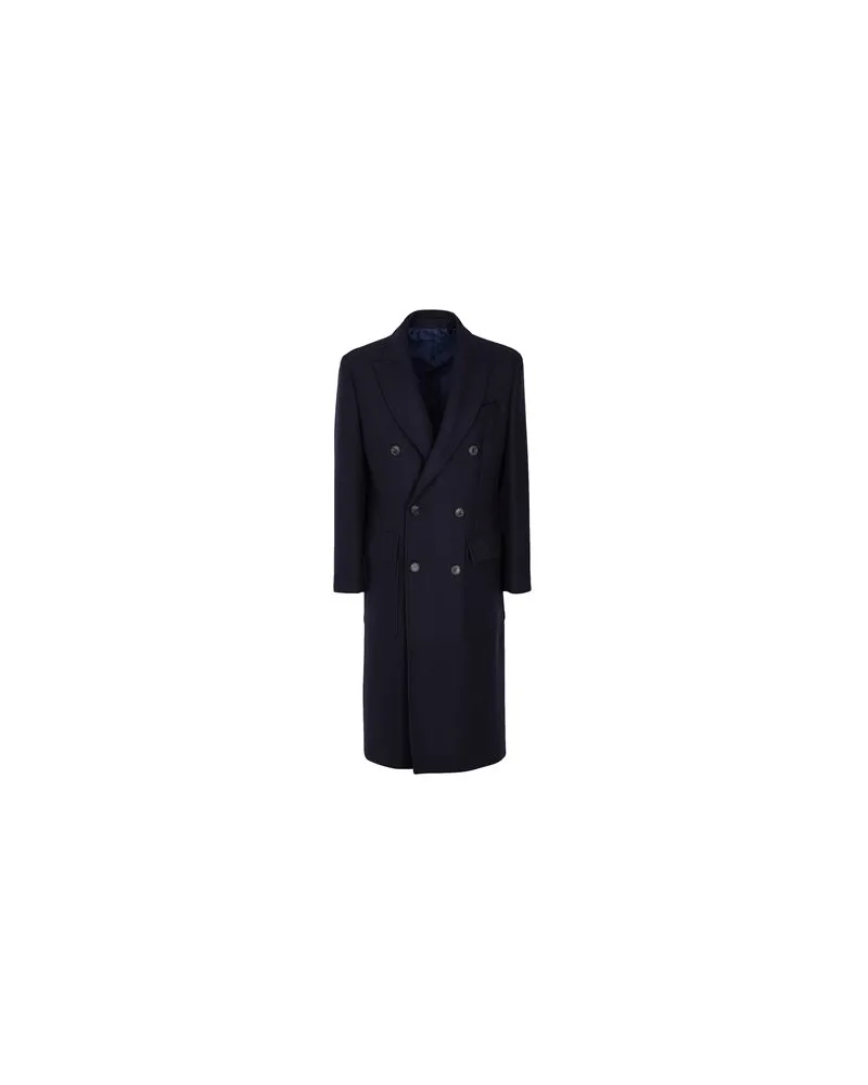 8 by Yoox DOUBLE-BREASTED OVERLONG COAT  - JACKEN & MÄNTEL - Mäntelauf YOOX.COM Nachtblau
