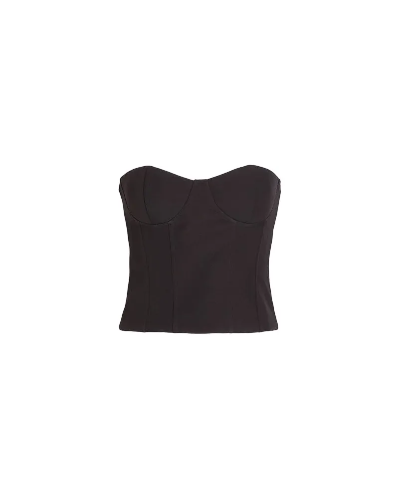 8 by Yoox BUSTIER CORSET TOP  - TOPS - Topsauf YOOX.COM Schwarz