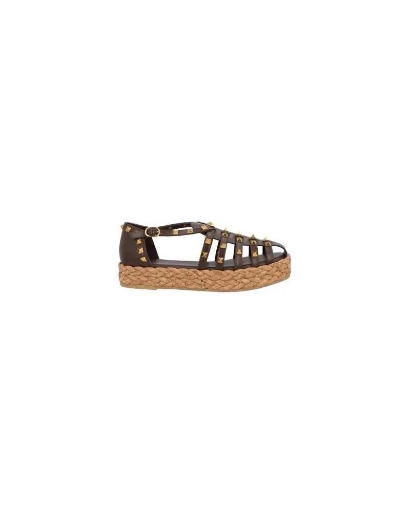 Valentino Garavani SCHUHE - Sandalenauf YOOX.COM Dunkelbraun
