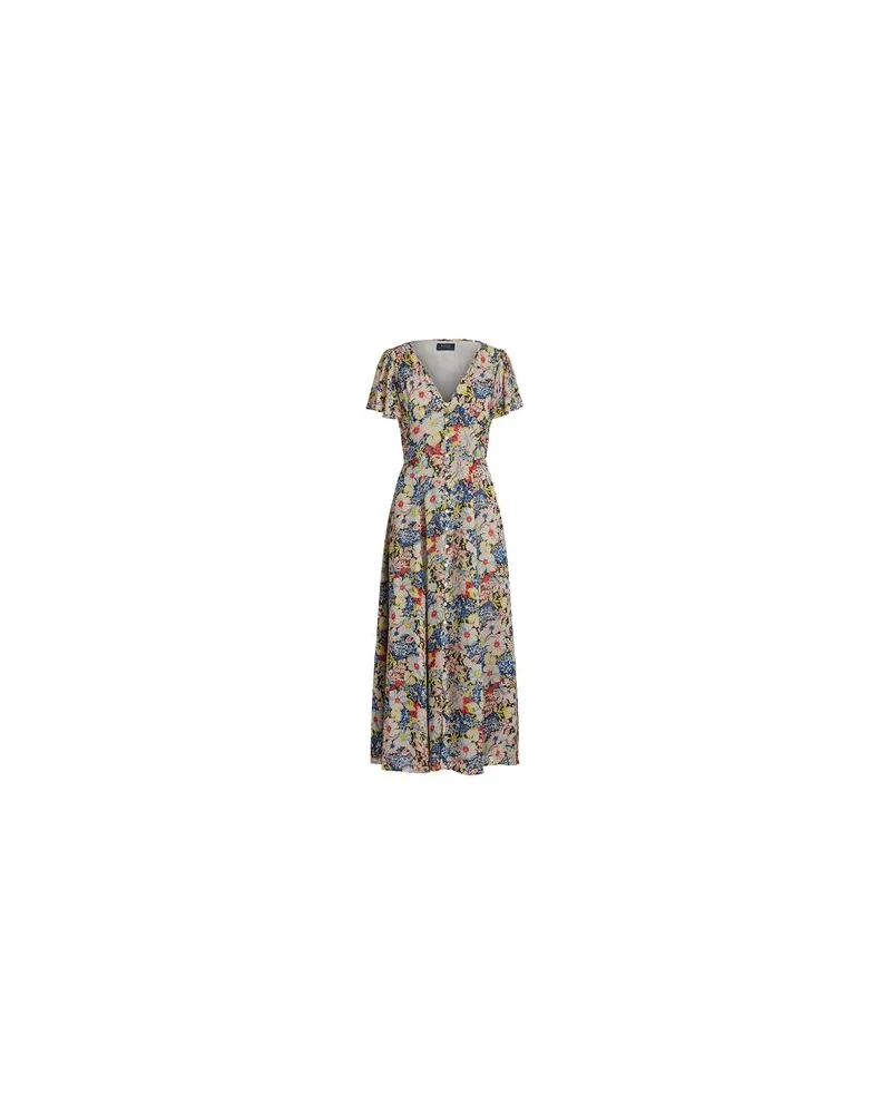 Ralph Lauren FLORAL V-NECK DRESS   - KLEIDER - Maxi-Kleiderauf YOOX.COM Blau