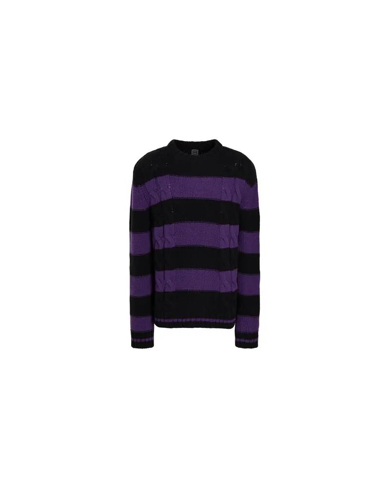 8 by Yoox WOOL BLEND STRIPED  CREWNECK   - STRICKWAREN - Pulloverauf YOOX.COM Dunkelviolett