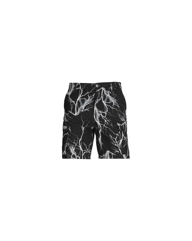 Phobia Archive BLACK CARGO SHORTS WITH GREY ALL OVER LIGHTNING  - HOSEN & RÖCKE - Shorts & Bermudashortsauf YOOX.COM Schwarz