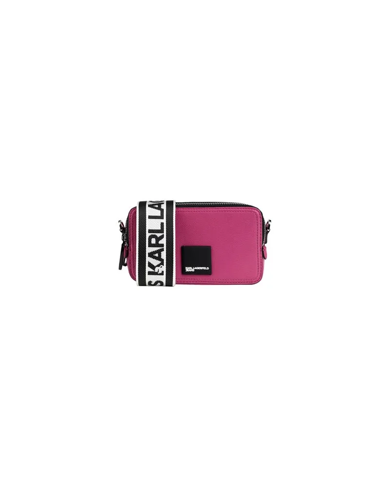 Karl Lagerfeld TECH LEATHER CAMERA BAG PATCH  - TASCHEN - Umhängetascheauf YOOX.COM Magenta