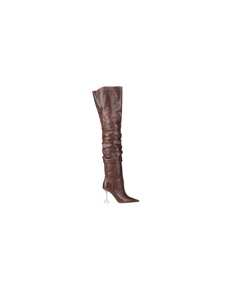 Amina Muaddi SCHUHE - Stiefelauf YOOX.COM Schokobraun