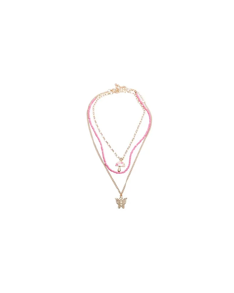 8 by Yoox MUSHROOM & GLITTER BUTTERFLY CHAINS SET  - SCHMUCK und UHREN - Halskettenauf YOOX.COM Rosa