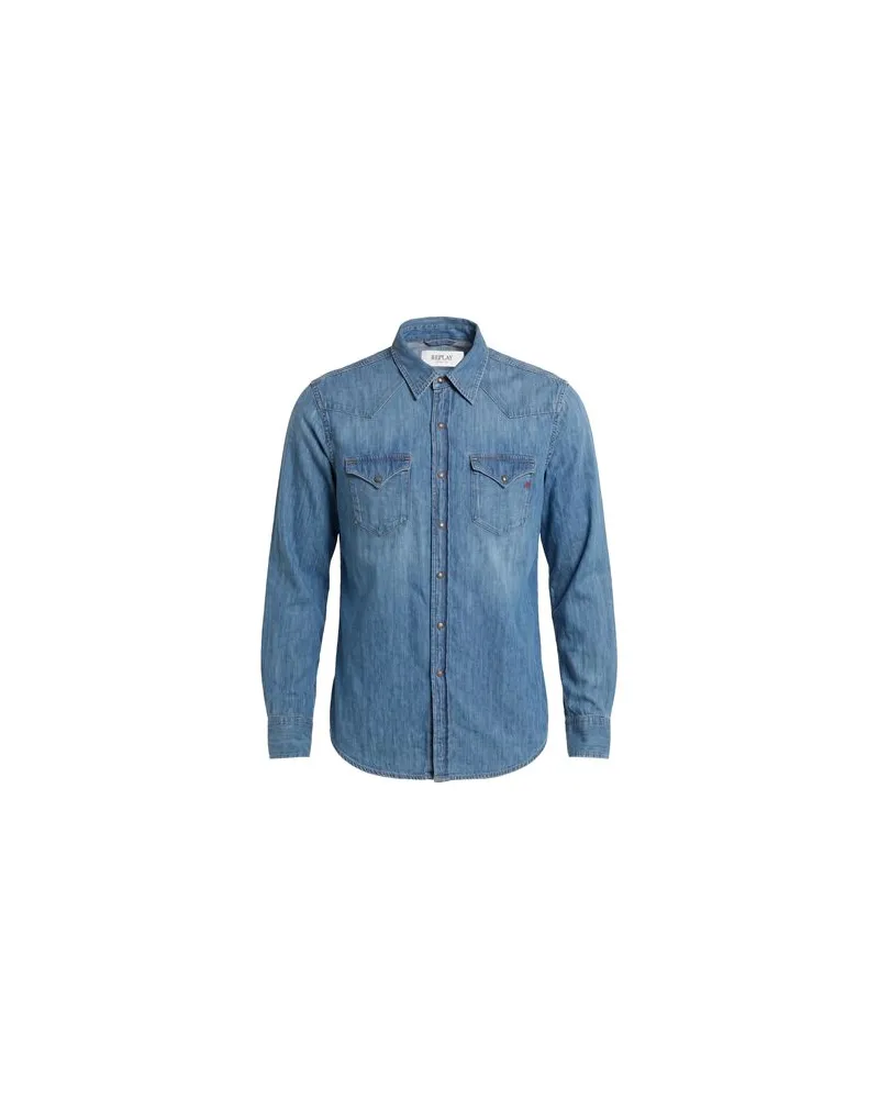 Replay TOPS - Jeanshemdenauf YOOX.COM Blau