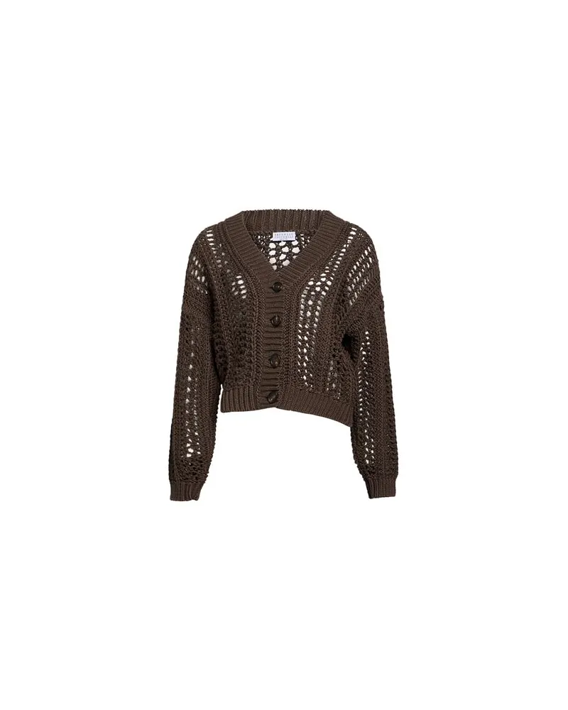 Brunello Cucinelli STRICKWAREN - Strickjackenauf YOOX.COM Braun