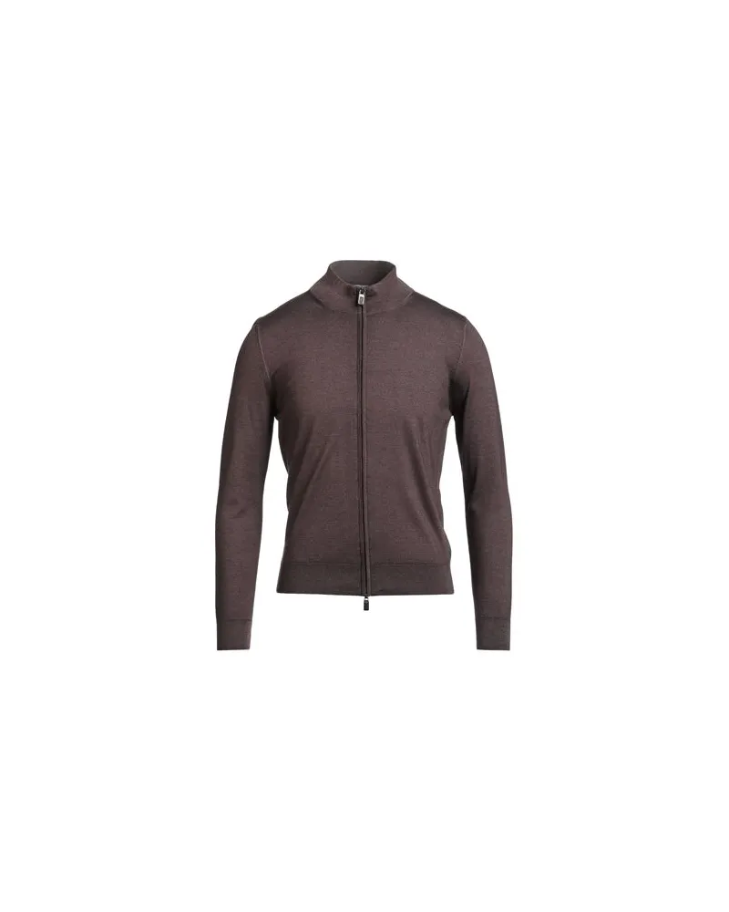 Canali STRICKWAREN - Strickjackenauf YOOX.COM Schokobraun