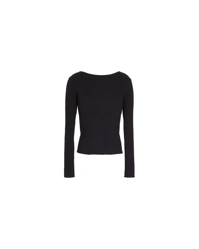 8 by Yoox RIB-KNIT OPEN BACK CREWNECK SWEATER - STRICKWAREN - Pulloverauf YOOX.COM Schwarz
