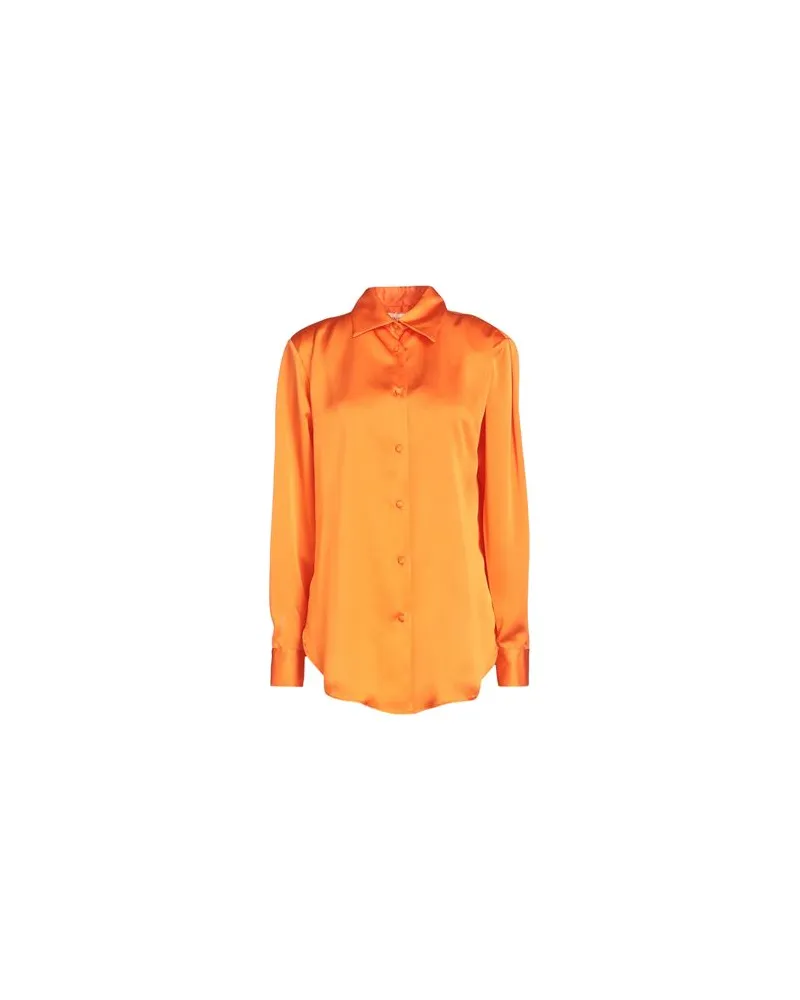 NINEMINUTES CAMICIA IN RASO - TOPS - Hemdenauf YOOX.COM Orange