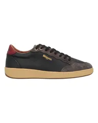 Blauer Sneakers Dunkelbraun