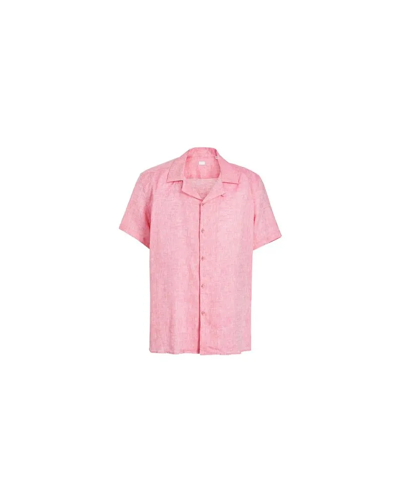 8 by Yoox LINEN CAMP-COLLAR SLEEVE SHIRT   - TOPS - Hemdenauf YOOX.COM Rosa