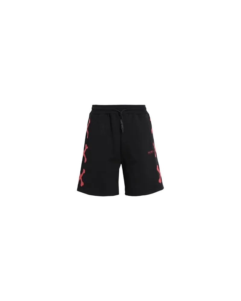 Phobia Archive BLACK SHORTS WITH RED CROSS BONES  - HOSEN & RÖCKE - Shorts & Bermudashortsauf YOOX.COM Schwarz