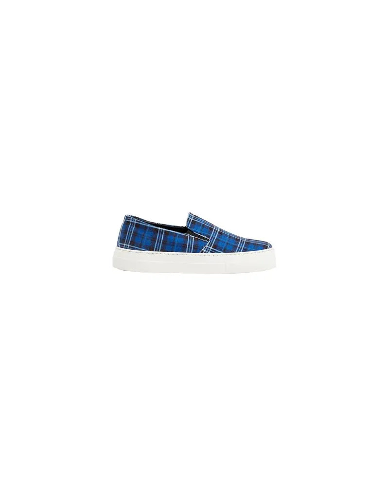 8 by Yoox TARTAN PATTERN LEATHER TRAINERS   - SCHUHE - Sneakersauf YOOX.COM Königsblau