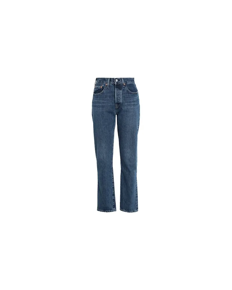 Levi's 501® CROP DARK INDIGO - FLAT FINISH  - HOSEN & RÖCKE - Jeanshosenauf YOOX.COM Blau
