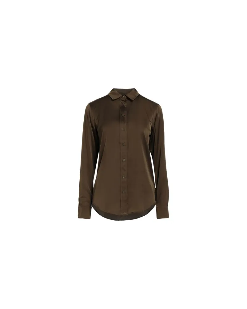 Ralph Lauren SATIN CHARMEUSE SHIRT  - TOPS - Hemdenauf YOOX.COM Militärgrün
