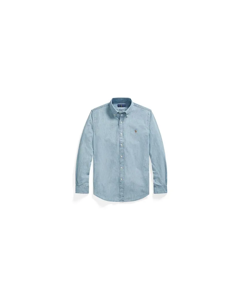 Ralph Lauren Custom Fit Chambray Shirt  - TOPS - Jeanshemdenauf YOOX.COM Blau