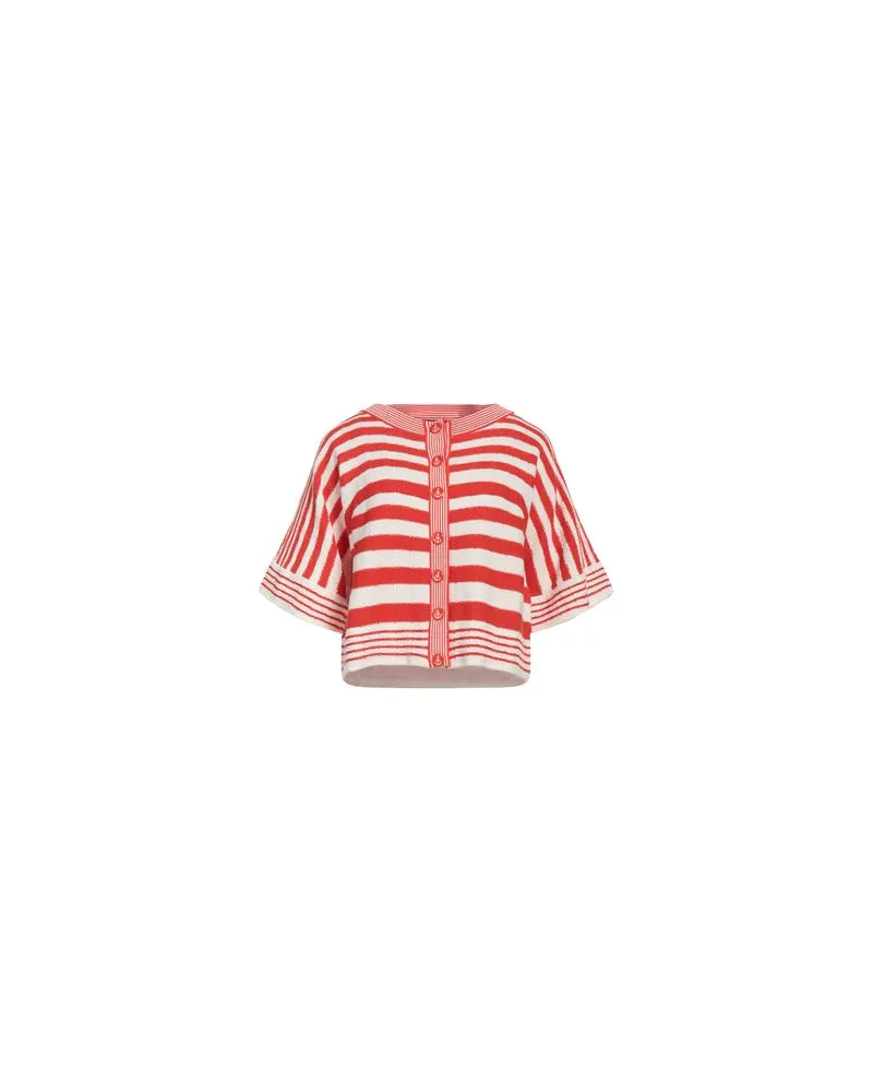 Elisabetta Franchi STRICKWAREN - Strickjackenauf YOOX.COM Tomatenrot